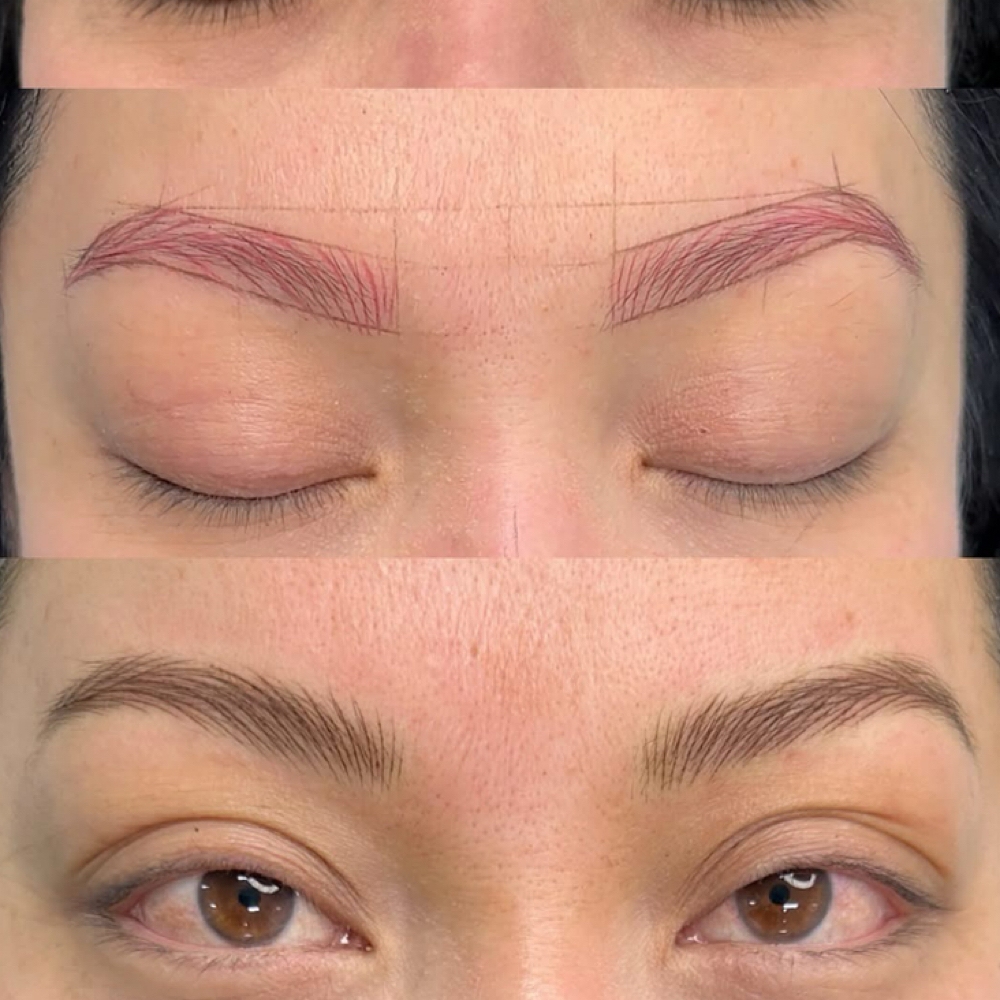 Nano hairstroke brows by MK Brows Artist Pittsburgh PA